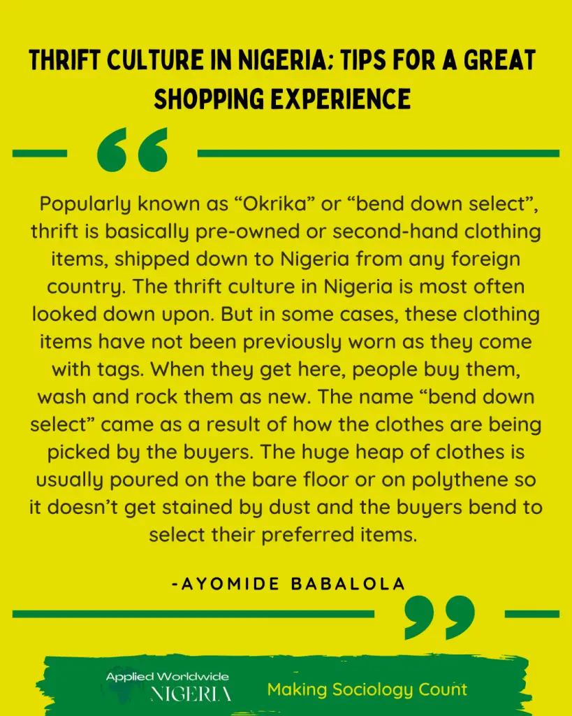 Thrift culture in Nigeria