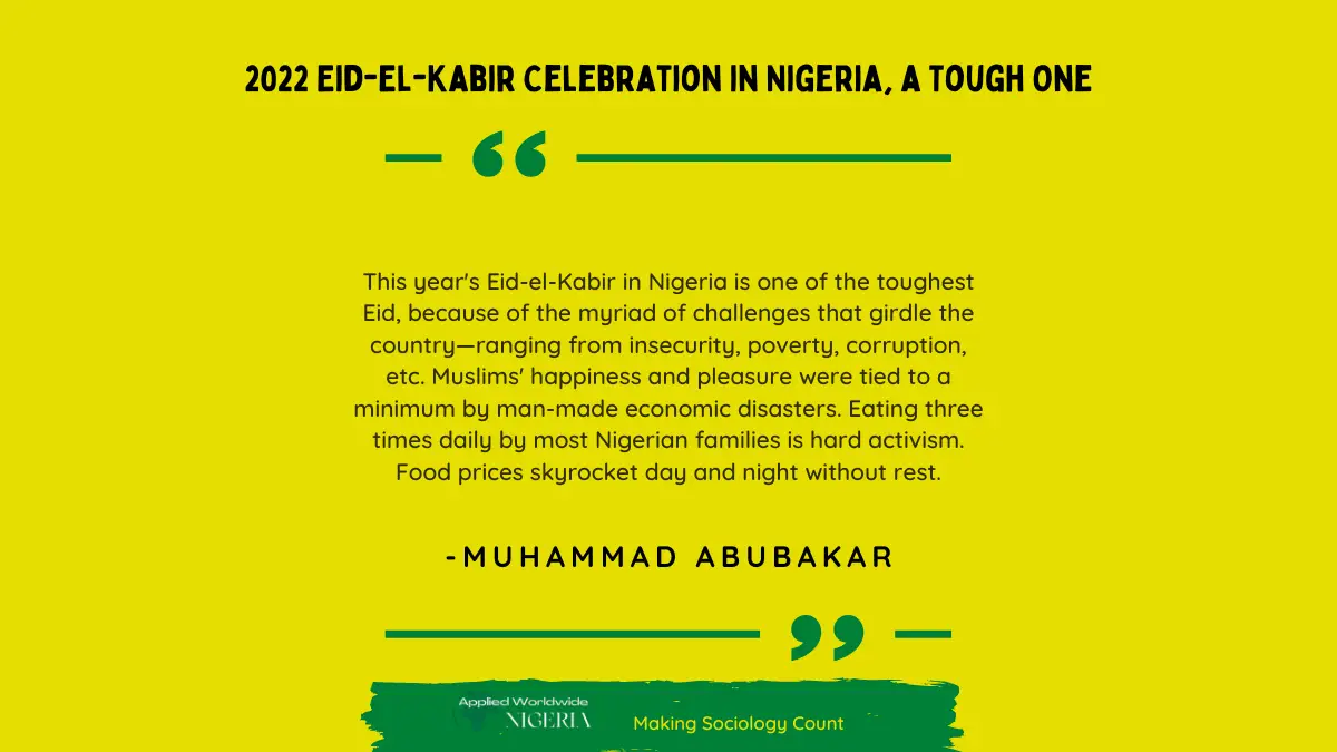 You are currently viewing 2022 Eid-El-Kabir Celebration in Nigeria, a Tough One