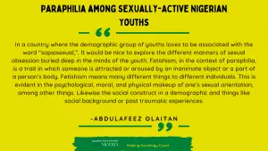Read more about the article Paraphilia among the Sexually Active Nigerian Youth
