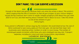 Read more about the article Don’t Panic, You Can Survive a Recession.