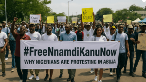 Read more about the article #FreeNnamdiKanuNow: Why Nigerians Are Protesting in Abuja